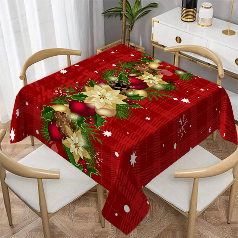 1pc, Simple And Minimalist Christmas Dining Tablecloth, Dust-proof And Easy to Clean, Holiday Gatherings Both Indoors And Outdoors