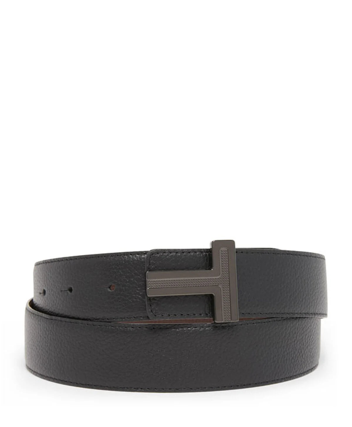 T Buckle Reversible Leather Belt, 35mm