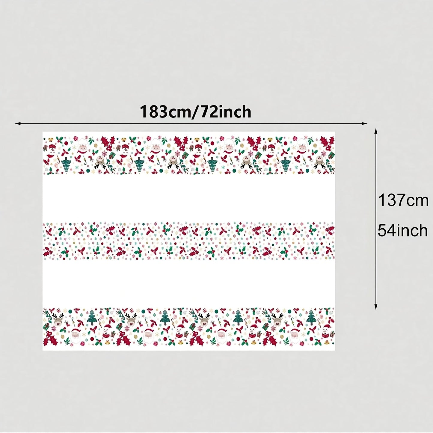 1pc Christmas Festive Disposable Tablecloth - Machine-Woven Plastic PE Rectangular Table Cover for Anniversary & Holiday Party Decor, Various Patterns - 183 x 137cm - For Festive Gatherings - Perfect Gift for Hostess & Party Lovers