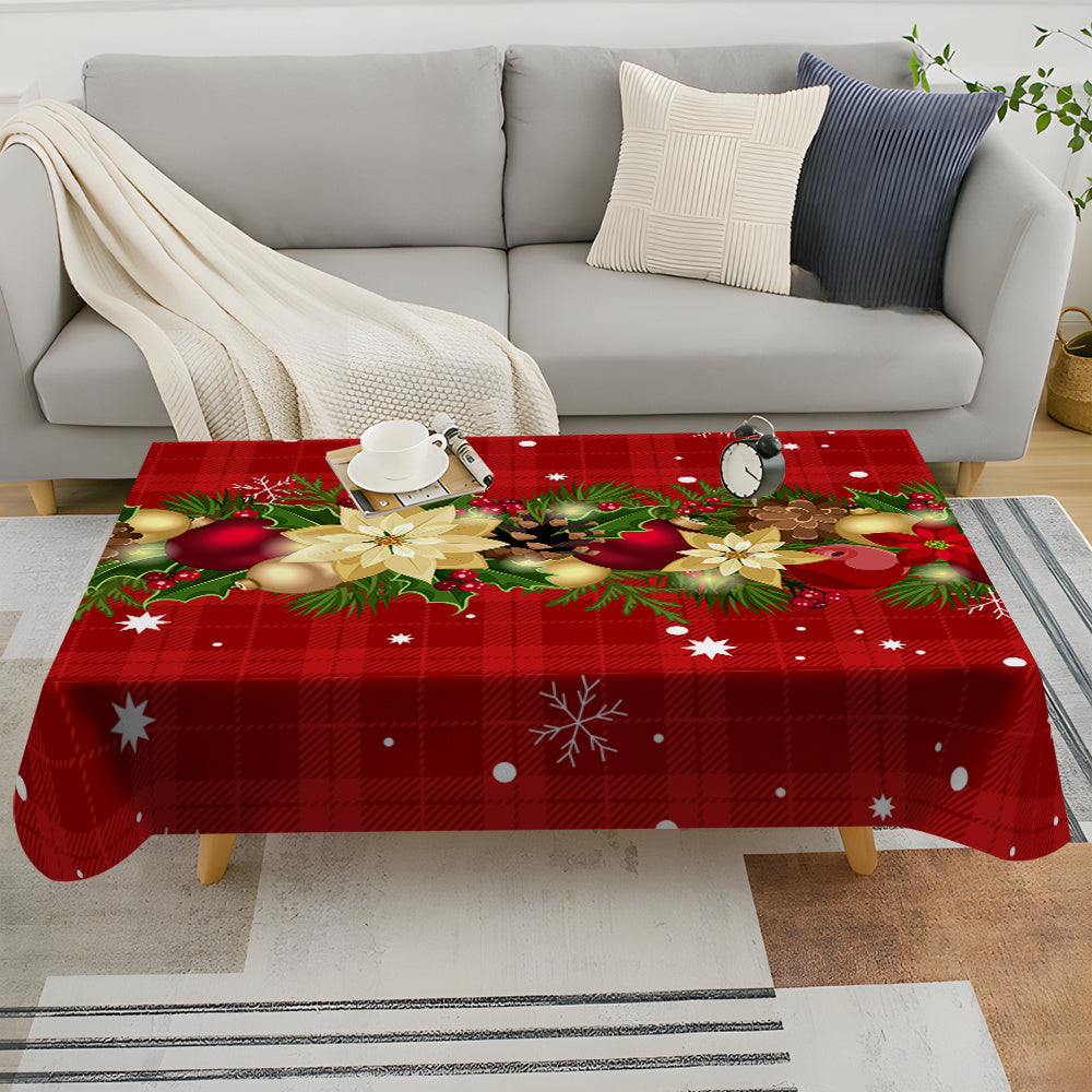 1pc, Simple And Minimalist Christmas Dining Tablecloth, Dust-proof And Easy to Clean, Holiday Gatherings Both Indoors And Outdoors