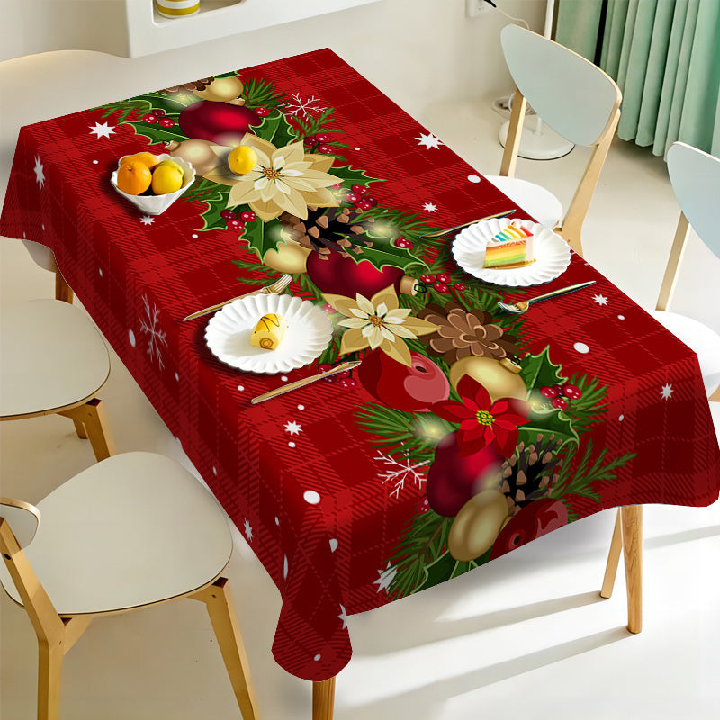 1pc, Simple And Minimalist Christmas Dining Tablecloth, Dust-proof And Easy to Clean, Holiday Gatherings Both Indoors And Outdoors