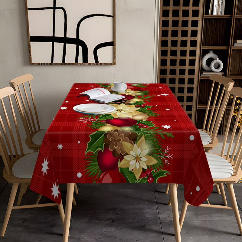 1pc, Simple And Minimalist Christmas Dining Tablecloth, Dust-proof And Easy to Clean, Holiday Gatherings Both Indoors And Outdoors