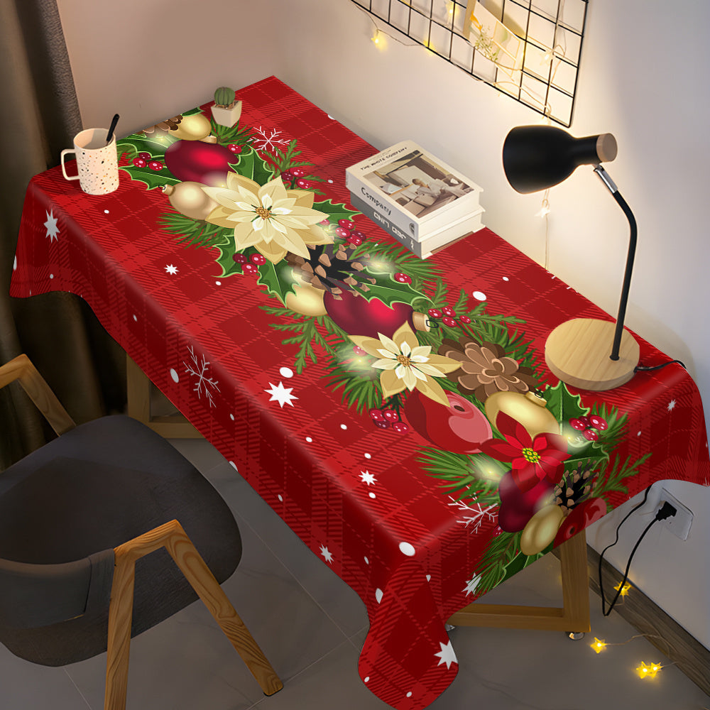 1pc, Simple And Minimalist Christmas Dining Tablecloth, Dust-proof And Easy to Clean, Holiday Gatherings Both Indoors And Outdoors