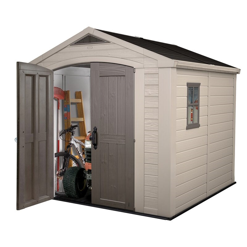 8 ft. W x 8 ft. D Plastic Storage Shed