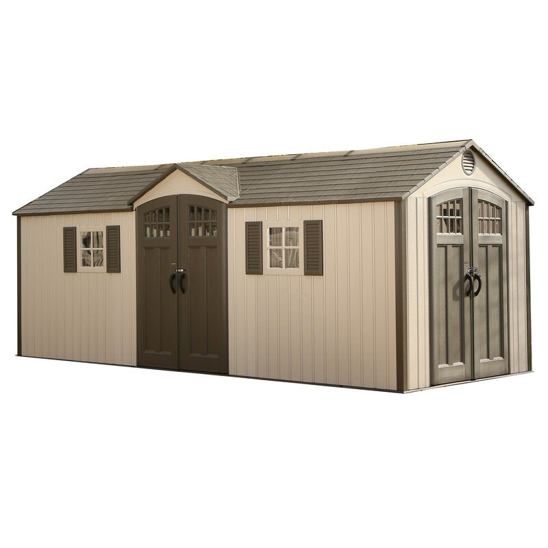 20 ft. W x 8 ft. D Plastic Storage Shed