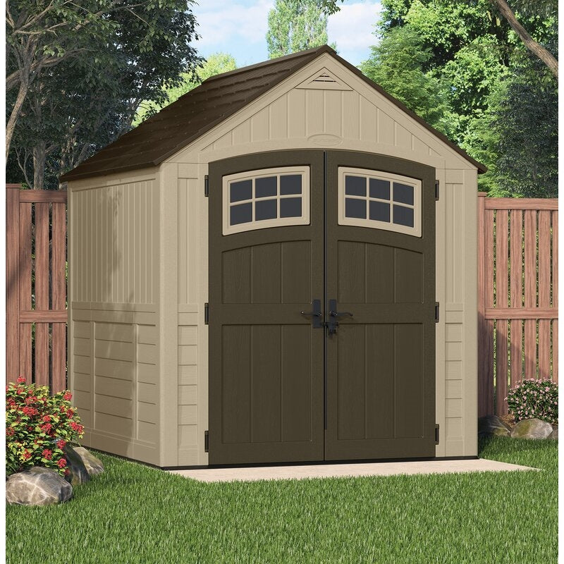 Outdoor Sutton 7 1/2 ft. W x 7 ft. D Resin Storage Shed