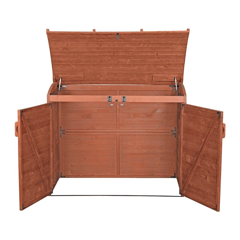 5 ft. W x 3 ft. D Solid Wood Horizontal Garbage Shed
