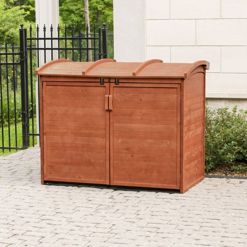 5 ft. W x 3 ft. D Solid Wood Horizontal Garbage Shed