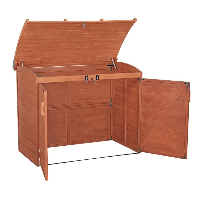 5 ft. W x 3 ft. D Solid Wood Horizontal Garbage Shed