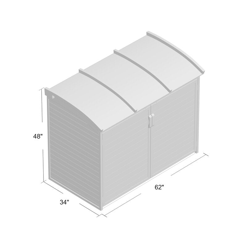5 ft. W x 3 ft. D Solid Wood Horizontal Garbage Shed
