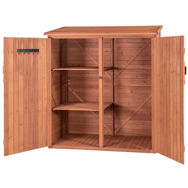 5 ft. W x 3 ft. D Solid Wood Lean-To Tool Shed