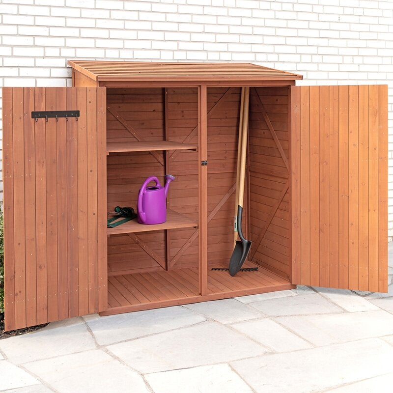 5 ft. W x 3 ft. D Solid Wood Lean-To Tool Shed