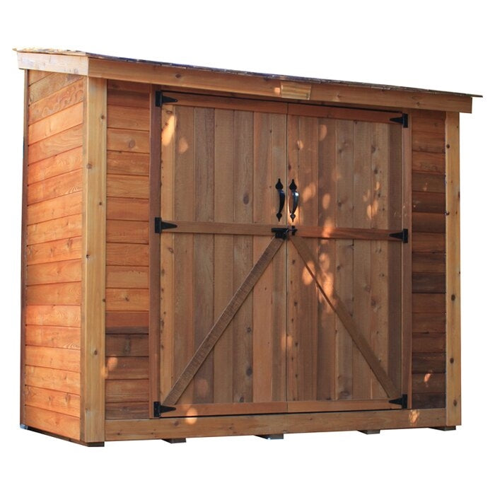 SpaceSaver 8 ft. W x 4 ft. D Solid Wood Lean-To Tool Shed