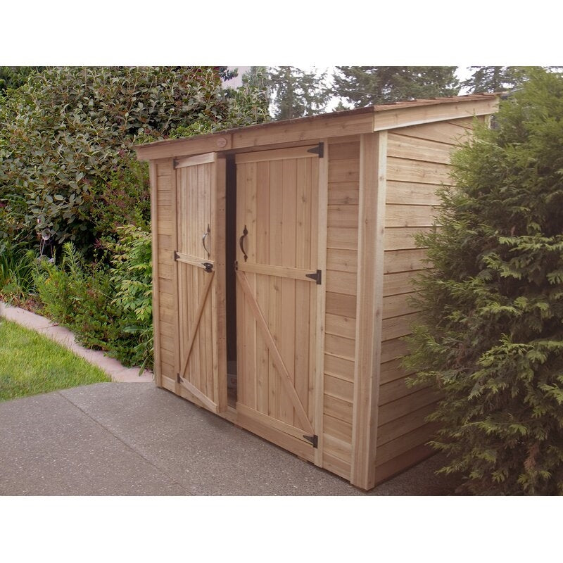 SpaceSaver 8 ft. W x 4 ft. D Solid Wood Lean-To Tool Shed