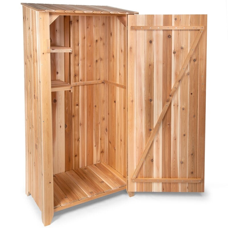 Ardoin 3 ft. W x 2 ft. D Solid Wood Vertical Tool Shed