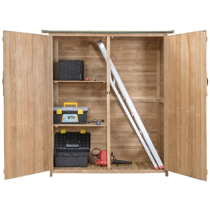 1 ft. 8 in. W x 4 ft. 8 in. D Solid Wood Vertical Tool Shed