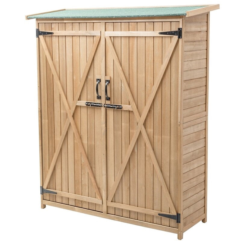 1 ft. 8 in. W x 4 ft. 8 in. D Solid Wood Vertical Tool Shed