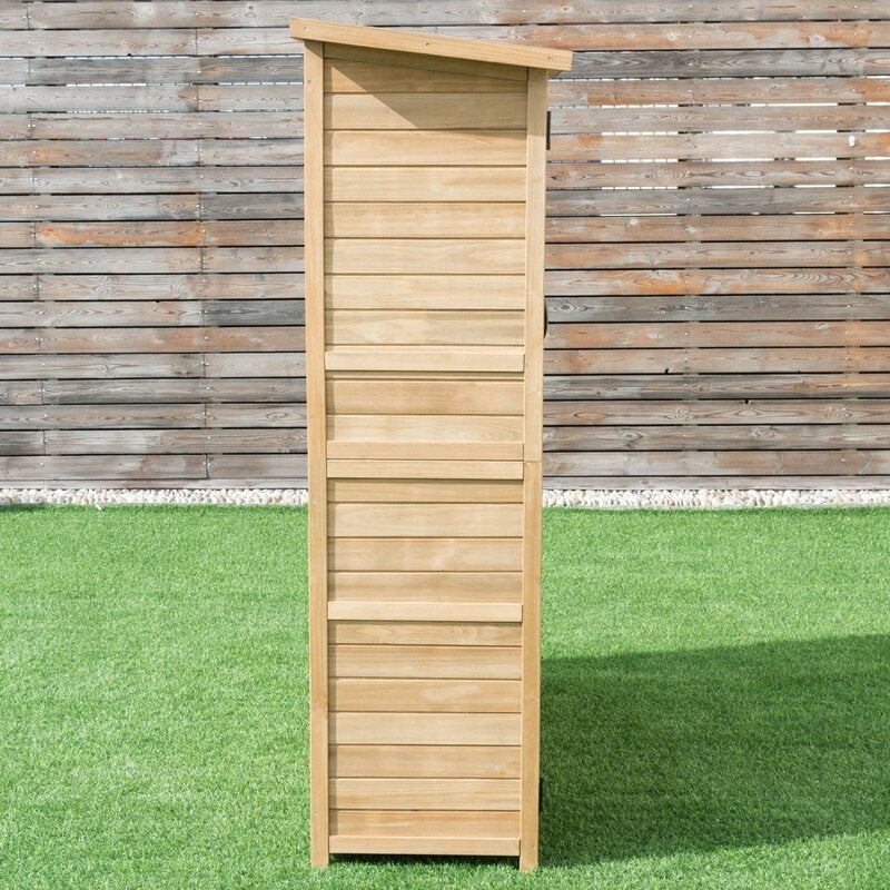 1 ft. 8 in. W x 4 ft. 8 in. D Solid Wood Vertical Tool Shed