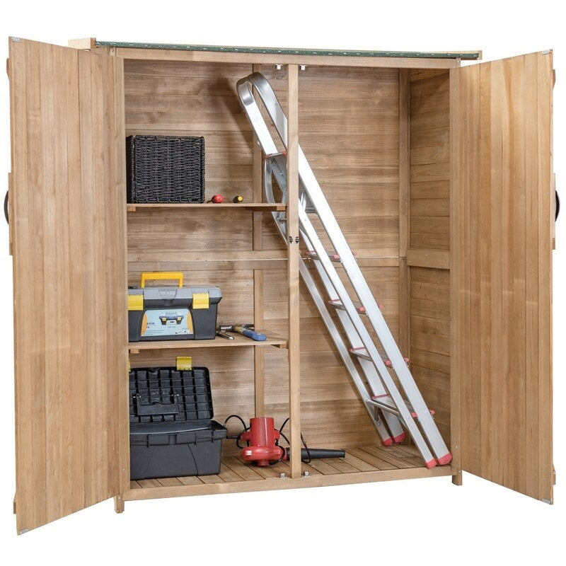 1 ft. 8 in. W x 4 ft. 8 in. D Solid Wood Vertical Tool Shed