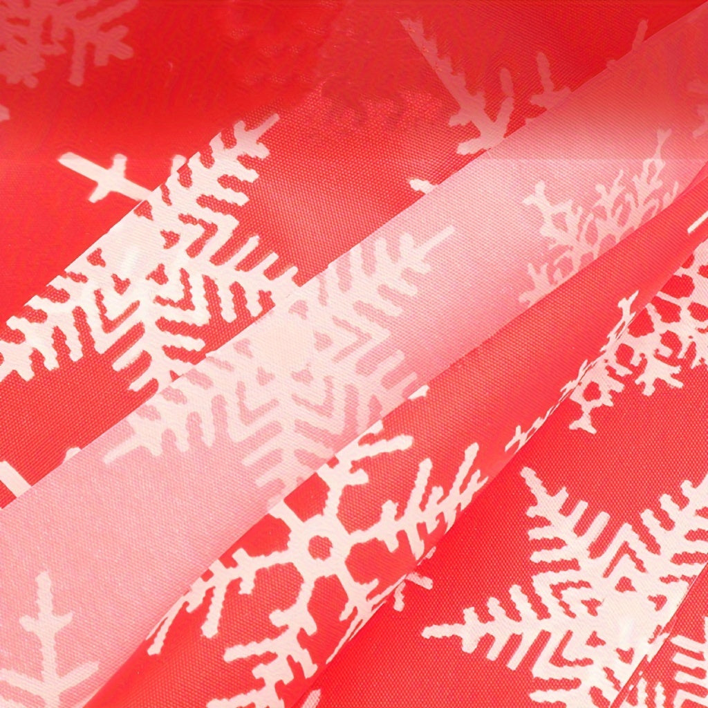Christmas Snowflake Tablecloth Set of 3 - Disposable Plastic Table Covers for Holiday Parties, Kitchen, Dining, Living Room - Festive Red and White Table Skirts, Machine Made, Autumn Decor - For Holiday Celebrations - Perfect Gift for Christmas