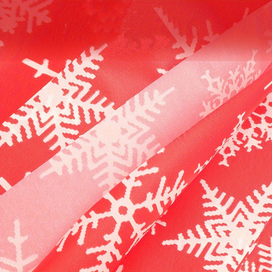 Christmas Snowflake Tablecloth Set of 3 - Disposable Plastic Table Covers for Holiday Parties, Kitchen, Dining, Living Room - Festive Red and White Table Skirts, Machine Made, Autumn Decor - For Holiday Celebrations - Perfect Gift for Christmas