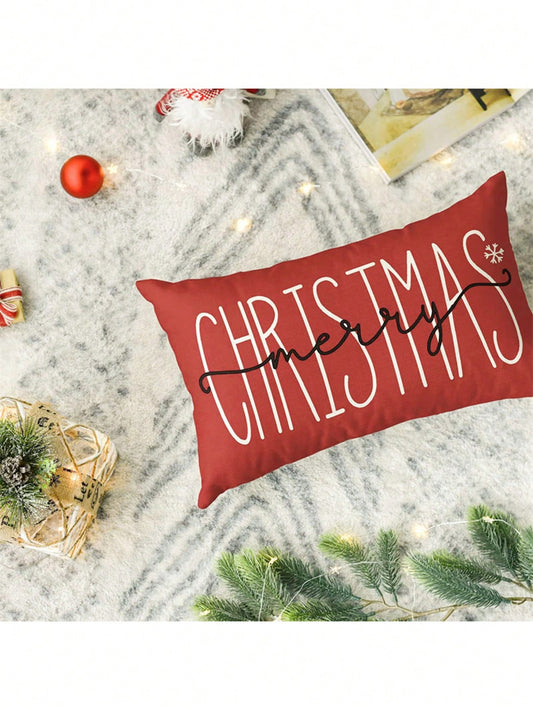 Christmas Simple Pillow Set  Home Sofa Decoration Christmas Single Printing Pillow (Without The Pillow Core) Multicolor