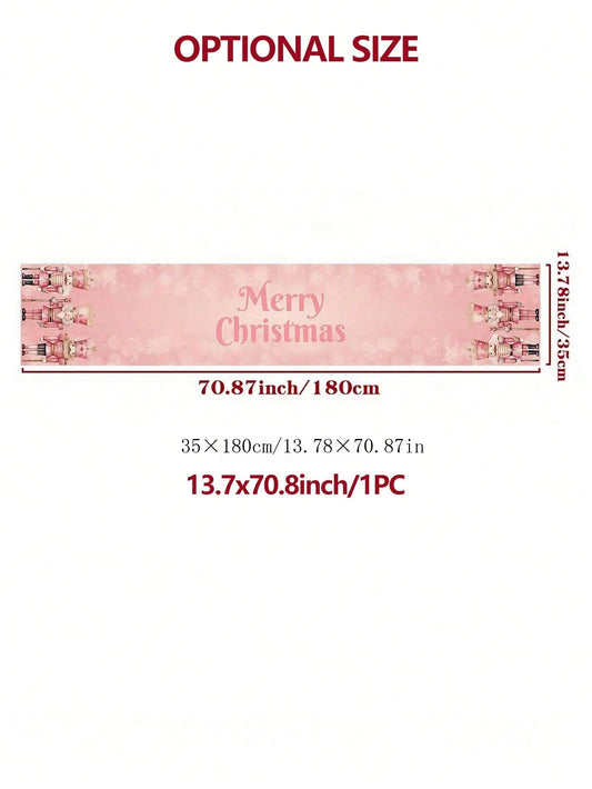 1pc Christmas Nutcracker Tablecloth For Party Decorations, Winter Holiday Kitchen Dining Table Xmas Home Decor Multicolor