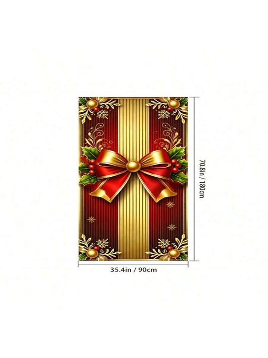 1pc, Elegant Polyester Christmas Door Curtain - Holiday Porch Decoration, Suitable For Holiday Home And Party Decoration, Halloween, Halloween Decoration Multicolor