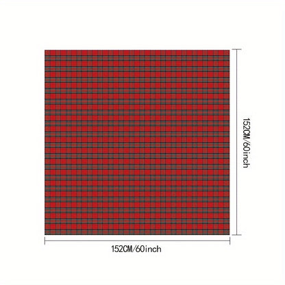 Christmas Plaid Tablecloth - Festive Red & Black Buffalo Check, Polyester - Perfect for Holiday Dining & Decor - For Christmas Parties & Gatherings - Ideal Gift for Home Decor Lovers