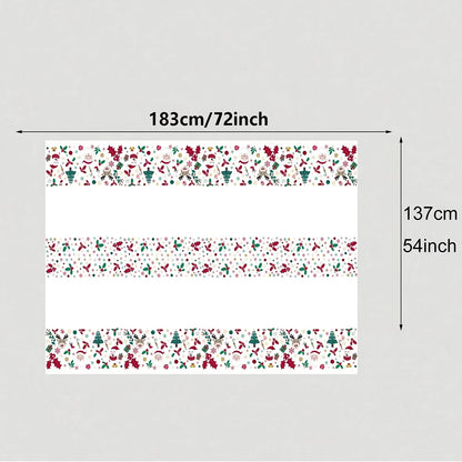 1pc Christmas Festive Disposable Tablecloth - Machine-Woven Plastic PE Rectangular Table Cover for Anniversary & Holiday Party Decor, Various Patterns - 183 x 137cm - For Festive Gatherings - Perfect Gift for Hostess & Party Lovers