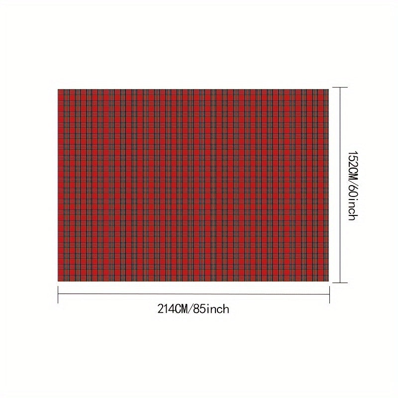Christmas Plaid Tablecloth - Festive Red & Black Buffalo Check, Polyester - Perfect for Holiday Dining & Decor - For Christmas Parties & Gatherings - Ideal Gift for Home Decor Lovers