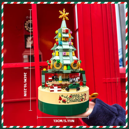 Christmas Tree Building Toy Sets, DIY Building Blocks Music Box With Light, Xmas Holiday Construction Toy Gift For Boys Girls (360PCS)