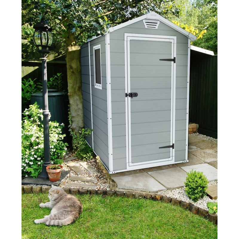 Manor 4 ft. W x 6 ft. D Plastic Vertical Storage Shed