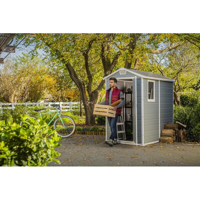 Manor 4 ft. W x 6 ft. D Plastic Vertical Storage Shed