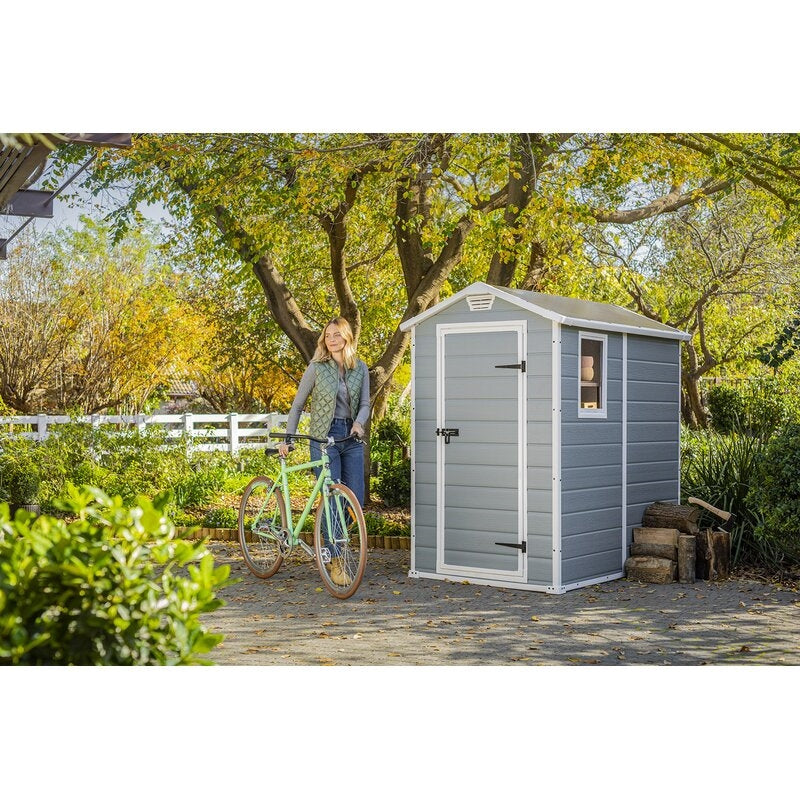 Manor 4 ft. W x 6 ft. D Plastic Vertical Storage Shed