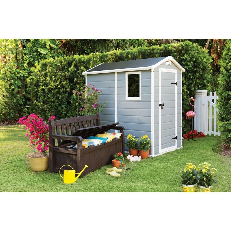 Manor 4 ft. W x 6 ft. D Plastic Vertical Storage Shed