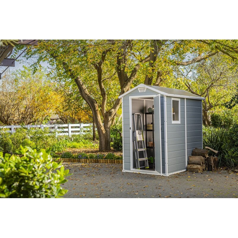 Manor 4 ft. W x 6 ft. D Plastic Vertical Storage Shed