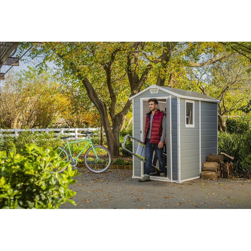 Manor 4 ft. W x 6 ft. D Plastic Vertical Storage Shed