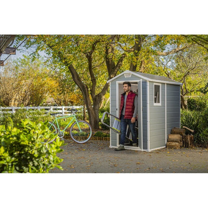 Manor 4 ft. W x 6 ft. D Plastic Vertical Storage Shed