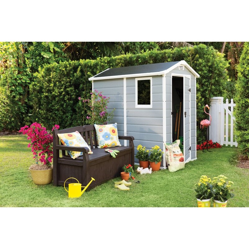 Manor 4 ft. W x 6 ft. D Plastic Vertical Storage Shed