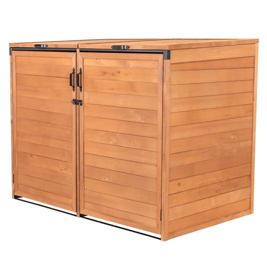 Horizontal 6 ft. W x 3 ft. D Solid Wood Lean-To Garbage Shed