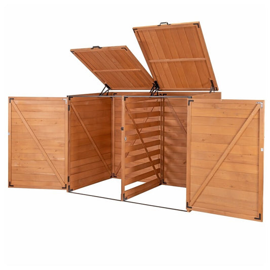 Horizontal 6 ft. W x 3 ft. D Solid Wood Lean-To Garbage Shed