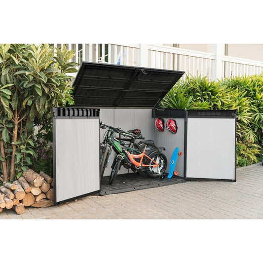 Premier Jumbo 4 ft. 7.5 in. W  x 2 ft. 8.3 in. D Resin Horizontal Garbage Shed