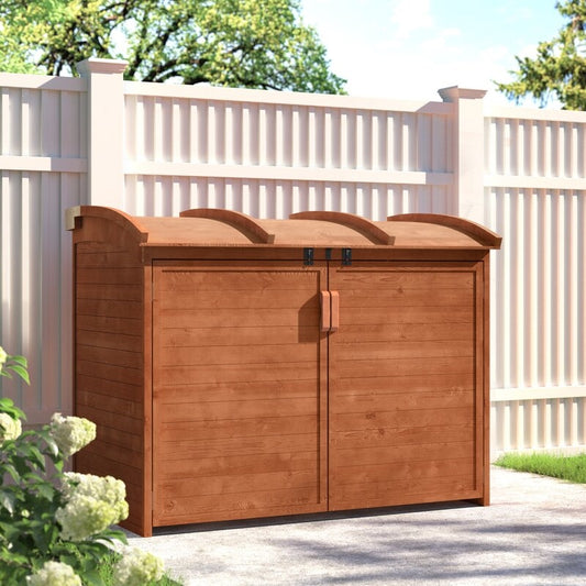 5 ft. W x 3 ft. D Solid Wood Horizontal Garbage Shed