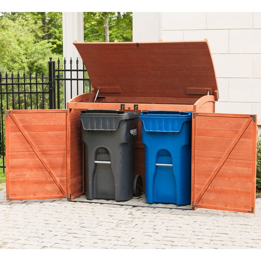 5 ft. W x 3 ft. D Solid Wood Horizontal Garbage Shed
