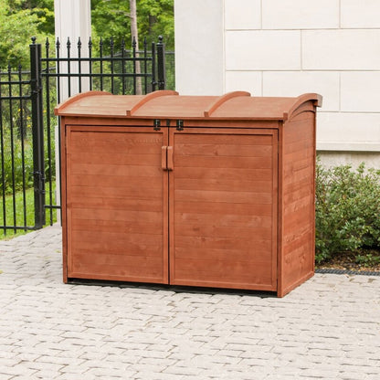 5 ft. W x 3 ft. D Solid Wood Horizontal Garbage Shed