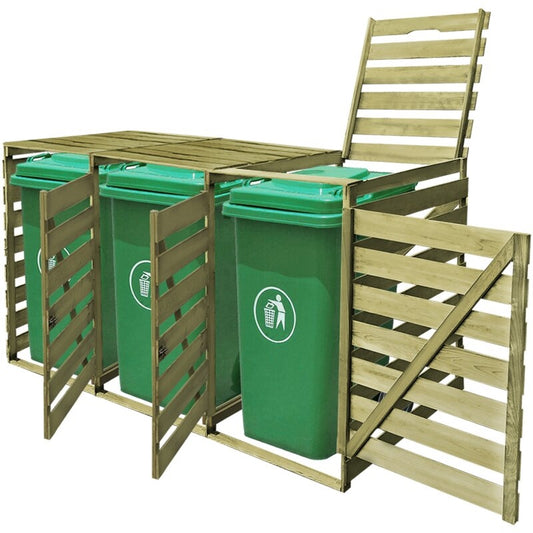 7 ft. W x 3 ft. D Solid Wood Horizontal Garbage Shed