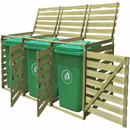 7 ft. W x 3 ft. D Solid Wood Horizontal Garbage Shed
