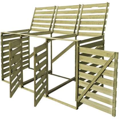 7 ft. W x 3 ft. D Solid Wood Horizontal Garbage Shed