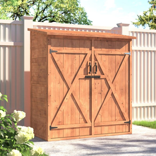 5 ft. W x 3 ft. D Solid Wood Lean-To Tool Shed
